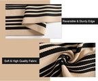 Black and Khaki Striped Rugs 3x5, Outdoor Cotton Hand Woven Front Door Mat - Image 4