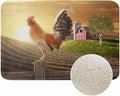 Rooster Bath Rugs for Bathroom Sunrise Rooster Hen Farm Fence Durable Flannel by Unknown