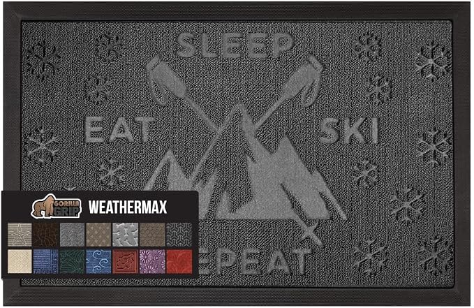GORILLA GRIP 100% Waterproof All-Season WeatherMax Doormat, US Designed Natural by GorillaGrip