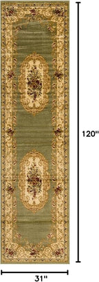 Rugs.com Chateau Collection Rug – 10 Ft Runner Green Medium Rug Perfect - Image 2