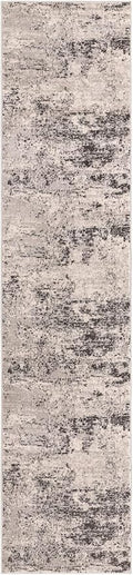 Rugs.com Leipzig Collection Rug – 12 Ft Runner Gray Low-Pile Rug Perfect by Rugscom