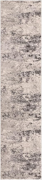 Rugs.com Leipzig Collection Rug – 12 Ft Runner Gray Low-Pile Rug Perfect by Rugscom