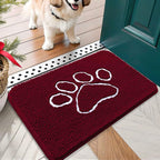 OLANLY Dog Door Mat for Muddy Paws 24x16, Paw Print Design, Absorbs Moisture by OLANLY