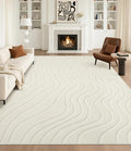 YIHOUSE 6x9 Abstract Line Area Rug, Modern Washable Stain Resistant Rugs Non by YIHOUSE