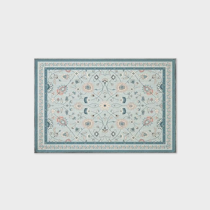 EVERGRACE Area Rugs for Entryway 2x3, Boho Floral Faux Wool Indoor Outdoor - Image 8