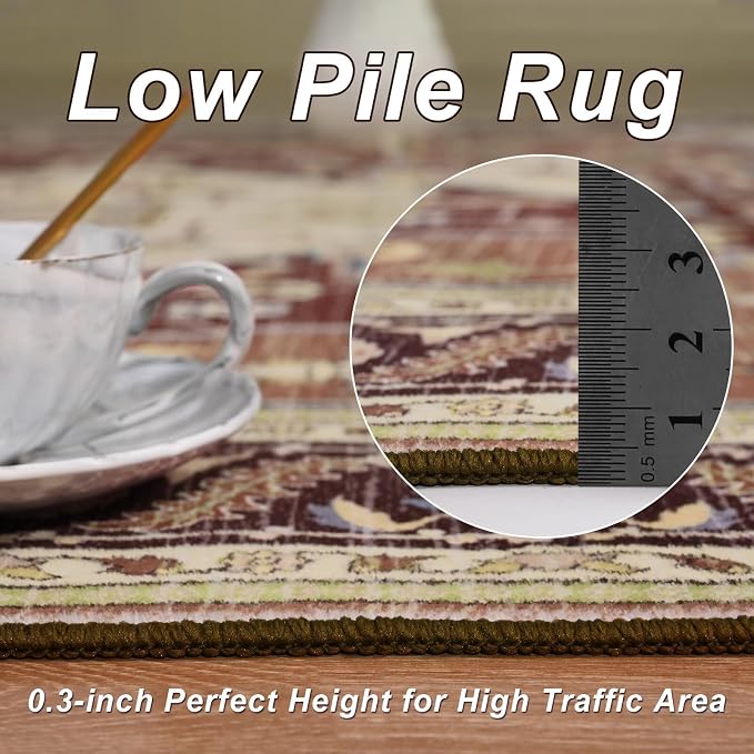 4x6 Mousse Brown Area Rug for Living Room, Machine Washable Rugs - Image 8