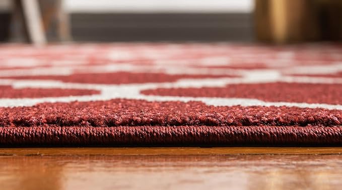 Rugs.com Lattice Collection Rug – 9' x 12' Dark Terracotta Medium Rug Perfect - Image 5