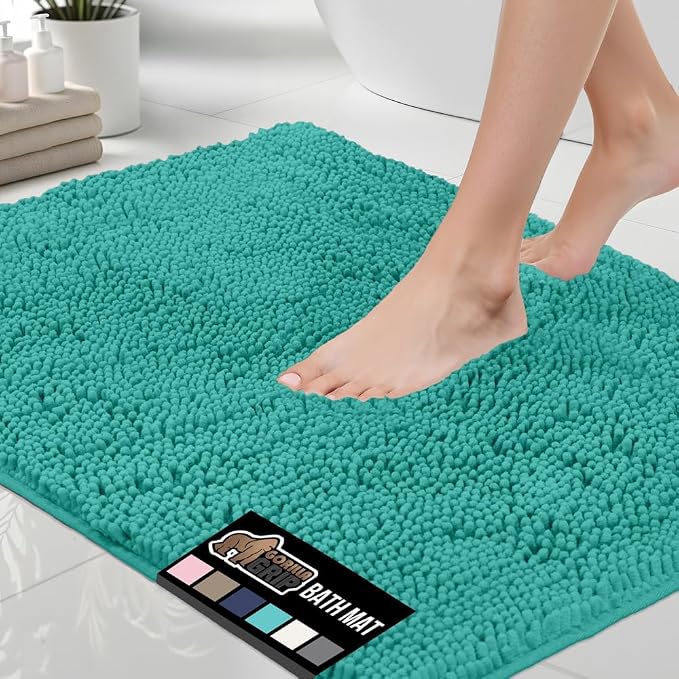 GORILLA GRIP Bath Rug Mat 36x24, Soft Absorbent Chenille, Quick Dry Microfiber by GorillaGrip