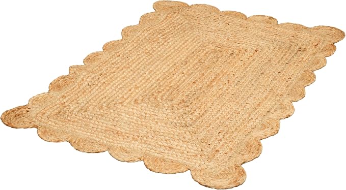 Savi Home Hand Woven Area Rug Braided Jute Scalloped Border, Decor Collection - Image 4