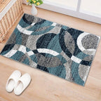 Rugshop Contemporary Modern Circles Abstract Area Rug 2' x 3' Blue - Image 9