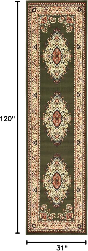 Unique Loom Reza Collection Traditional Persian Style Area Rug, 2 ft 7 in x 10 - Image 2