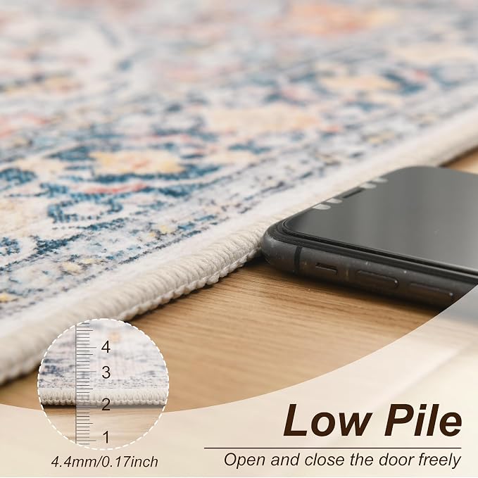 XWZO Entryway Area Rug 2x3ft — Soft Vintage Low Pile Non-Slip Door Floor Mat - Image 5