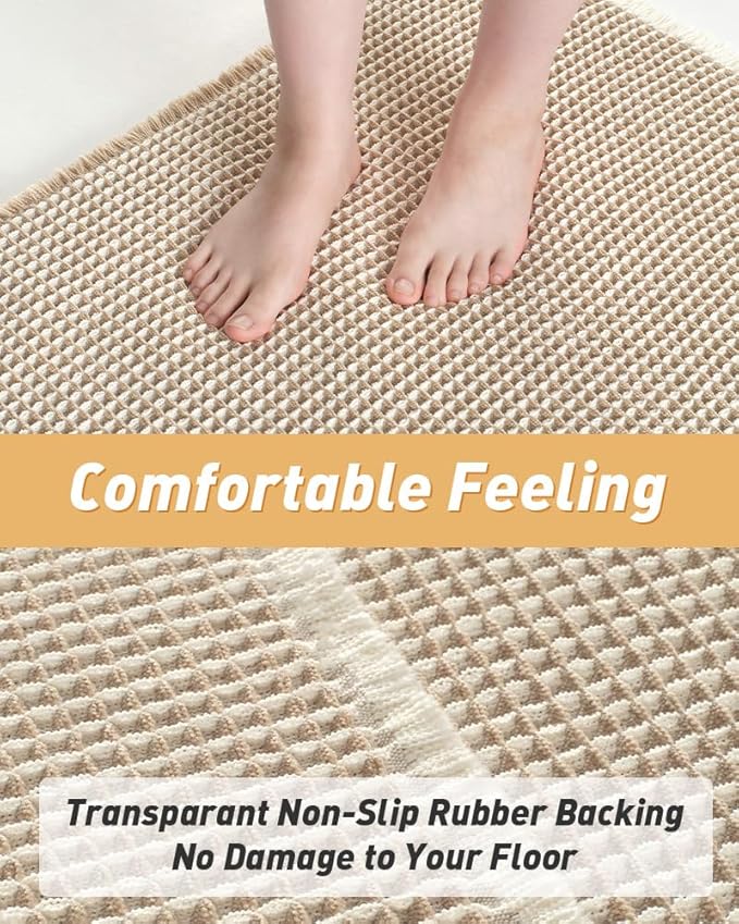 AMOAMI Upgraded Waffle Bath Mat, Super Absorbent Non Slip Bath Mats - Image 4
