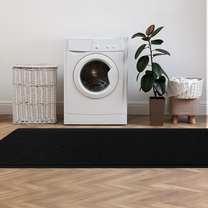 Runner Rug for Hallway, 2x8 Feet Non-Slip Washable Black Long Area Rug Runners - Image 9