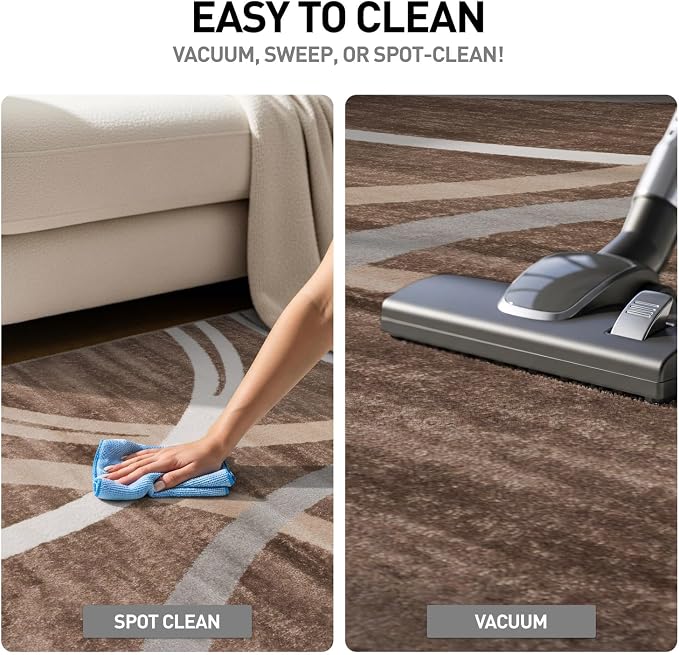 Rugshop Modern Wavy Circles Design Area Rug, Non-Shedding Carpet - Image 8