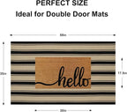 Striped Outdoor Rug 3'x5', Cotton Hand Woven Rug Front Door Mat, Washable - Image 2