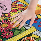 Kawaii Mushroom Bathroom Rugs Boho Sun Bath Mat Hippie Groovy Floral Non Slip - Image 5
