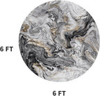 6x6 Round Area Rugs for Living Room, Modern Abstract Rug for Bedroom, - Image 2