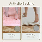 4x6 Solid Fluffy Pink Area Rug – Washable, Living Room Rug, Non-Slip High Pile - Image 9