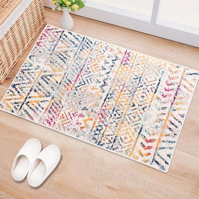 Rugshop Geometric Boho Area Rug – Multi Tribal Pattern - Image 7