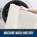OLANLY Bathroom Rugs 40x32, Extra Soft Absorbent Chenille Bath Rugs, Rubber - Image 5