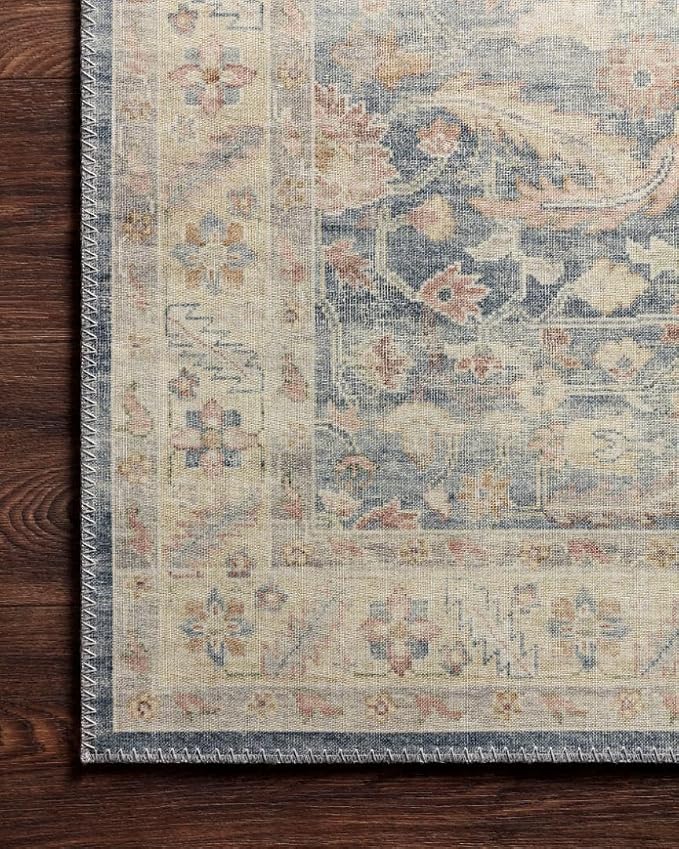 Loloi Hathaway Collection HTH-02 Denim/Multi 2'-6" x 7'-6", .25" Thick Runner - Image 9