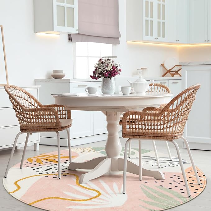 Lahome Pink Round Rugs 8Ft - Image 2