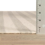 Home Conservatory Ladder Stripe Grey/Ivory Handwoven Wool 2.5 X 8 Feet - Image 3