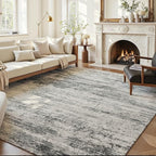 Area Rug 6x9 Washable Rug Grey for Living Room, Dining Room, Large Carpets by Unknown