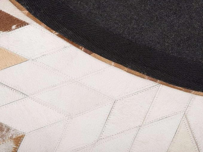 Round Rug for Living Room – Black and White Designer Floor Carpet - Image 3