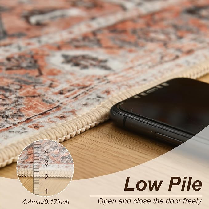 XWZO Runner Rug 2x10ft for Long Hallways, Washable Non-Slip Low Pile Area Rug - Image 4