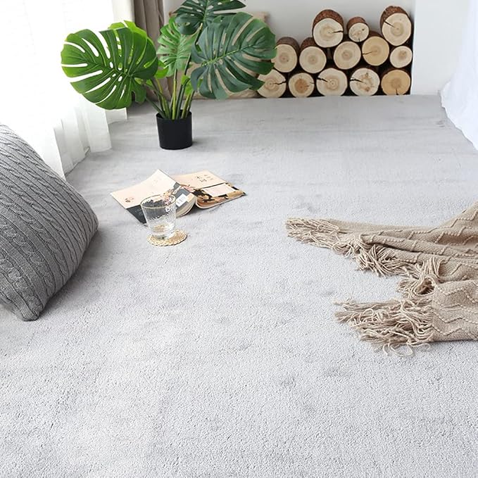 Soft Cashmere Area Rug Luxury Bedside Carpet Bedroom Living Room Mats Solid by LIKETN