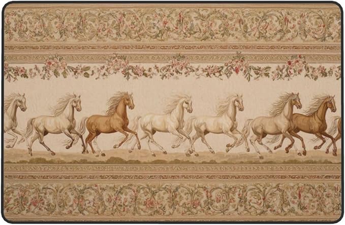 Horse Western Boho Ethnic Style Area Rug Washable Outdoor Rugs Anti-Slip Soft - Image 6