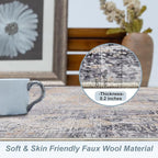 Area Rug 8×10, Large Vintage Boho Rug, Ultra-Soft Low Pile, Non Slip, Stain - Image 5