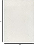 Antep Rugs Palafito 5x7 Geometric Shag Diamond High-Low Pile Textured Indoor - Image 2