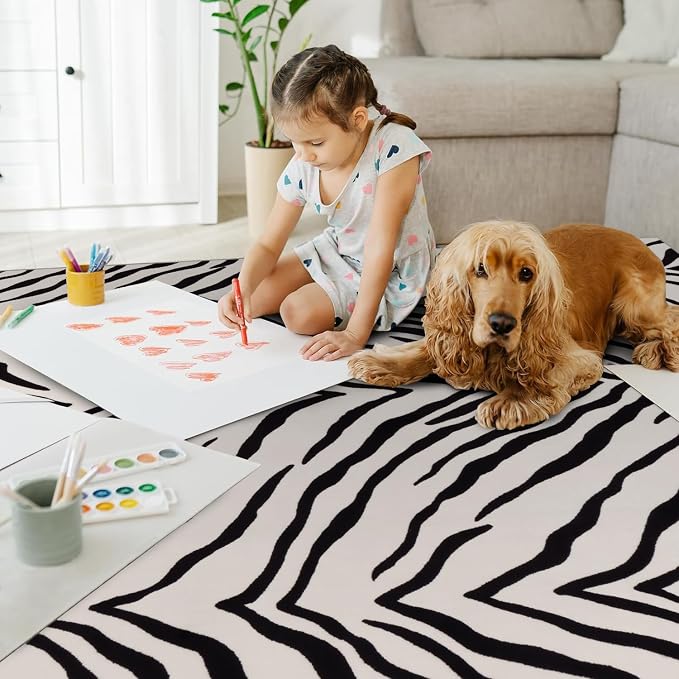 YIHOUSE Tiger Washable Area Rugs 6'x9', Ultra Thin Animal Stripe Print Rug - Image 3