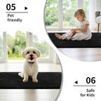 Small Bathroom Rug 17x24 Non Slip Black Fluffy Bath Mat - Image 6
