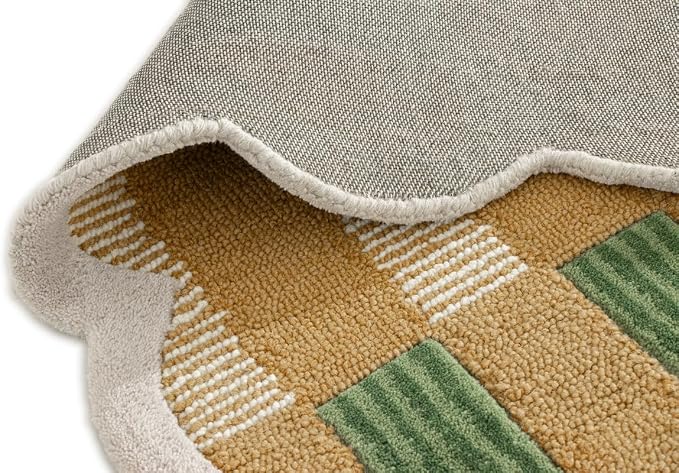 Hand-Tufted Wool Area Rug with Scalloped Edges, Cozy and Soft Accent Rug - Image 5
