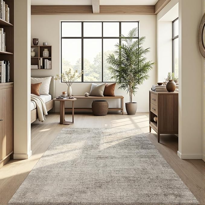 Area Rug 4x6 Washable Rug Beige - Image 3