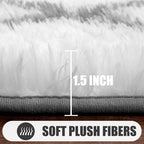 ONASAR 8x10 Area Rugs for Living Room, Washable Fluffy White and Grey Rug for - Image 2