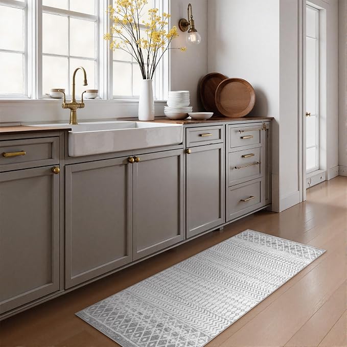 Moroccan Washable Area Rug, 2x4 Non-Slip Front Door Mat Indoor Entrance - Image 3