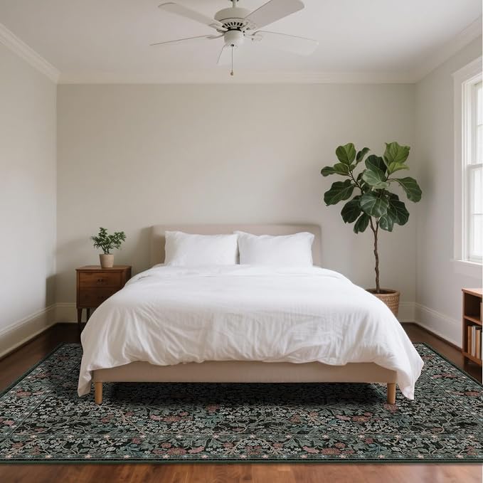9x12 Washable Area Rugs for Living Room, Stain Resistant Vintage Rugs for - Image 3