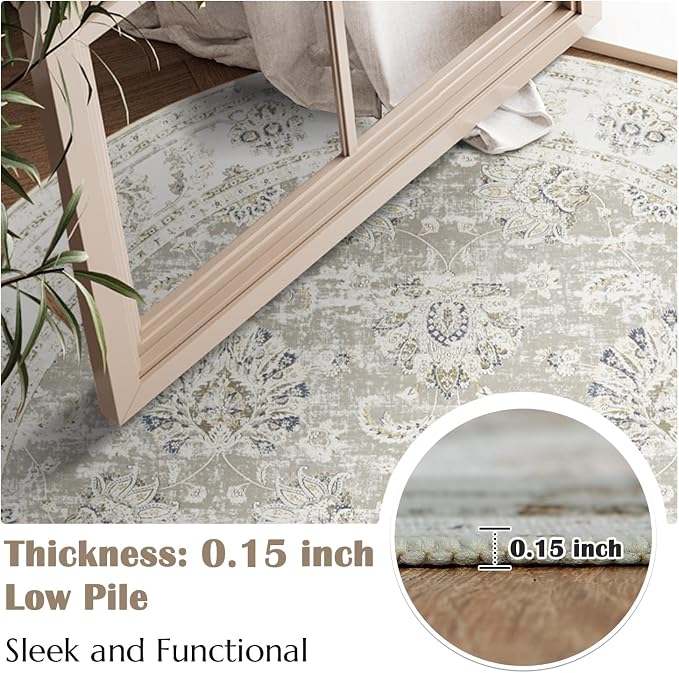 jinchan Fiora Round Rug 8ft Area Rugs - Image 6