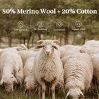 ANSSO Wool Rugs 8x10 for Living Room, 80% Merino Wool and 20% Cotton Soft - Image 5
