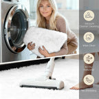 4x4 Round Solid Fluffy White Area Rug – Washable, Circle Bedroom Rug, Non-Slip - Image 5