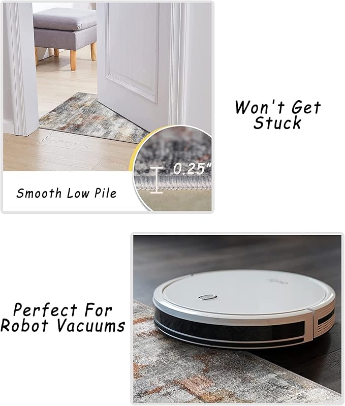 vivorug Grey 9x12 Area Rugs for Living Room, Non Slip Machine Washable Modern - Image 7
