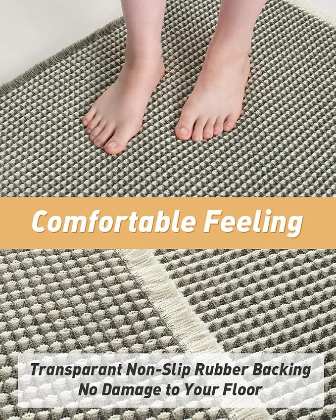AMOAMI Upgraded Waffle Runner Rug Super Absorbent Non Slip Bath Mats - Image 4
