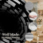 3D Illusion Swirl Area Rugs, Modern Abstract Grid Black Hole Living Room Carpet - Image 4