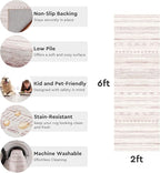 2x10 Runner Rug Machine Washable Non Slip Area Rug Distressed Neutral Moroccan - Image 5