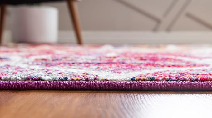 Rugs.com Lattice Frieze Collection Rug – 7' Square Multi Medium Rug Perfect - Image 7